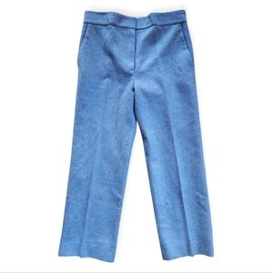 COS Womens Blue Tweed Wool Blend Straight Leg Tailored Trousers Cropped Size 10